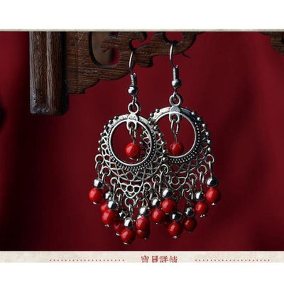 Boucles doreilles Perles du Tibet