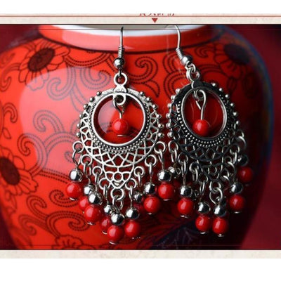 Boucles doreilles Perles du Tibet