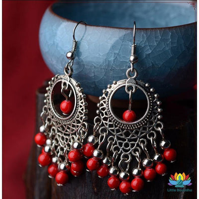 Boucles doreilles Perles du Tibet