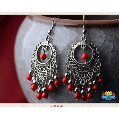 Boucles doreilles Perles du Tibet