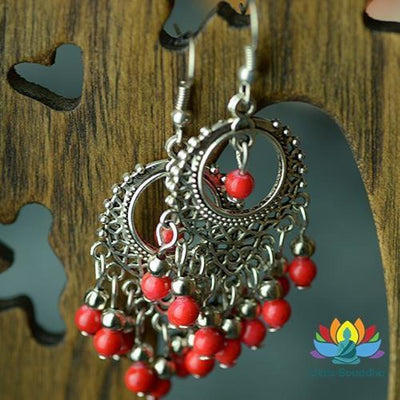 Boucles doreilles Perles du Tibet