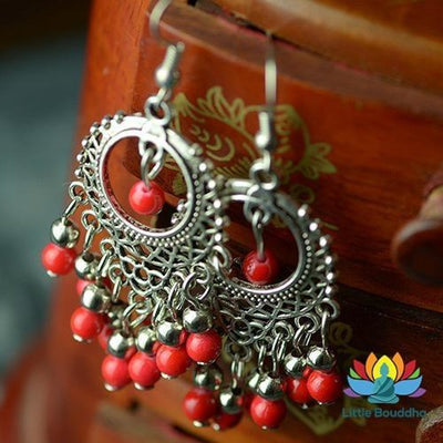 Boucles doreilles Perles du Tibet