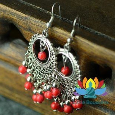 Boucles doreilles Perles du Tibet