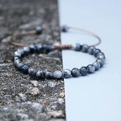 Bracelet ajustable en labradorite