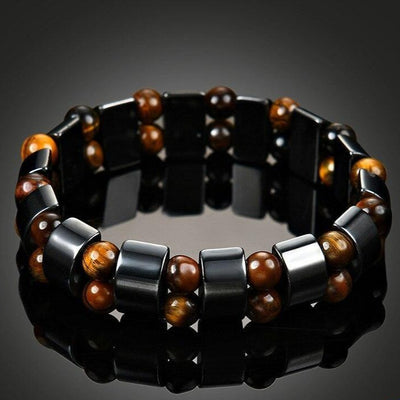 Bracelet anti-fatigue en Oeil de Tigre et Hématite