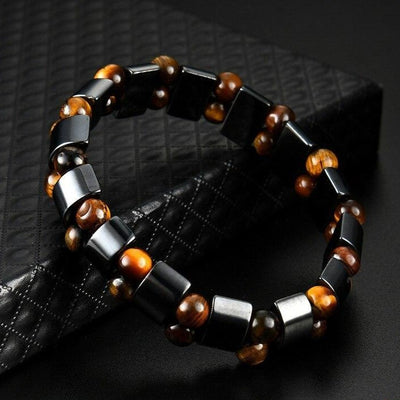 Bracelet anti-fatigue en Oeil de Tigre et Hématite