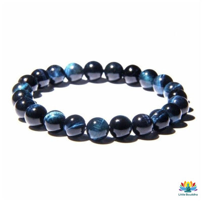 Bracelet Cat spirit en oeil de tigre bleue