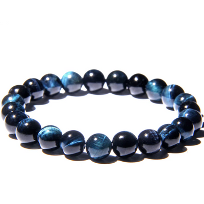 Bracelet Cat spirit en oeil de tigre bleue