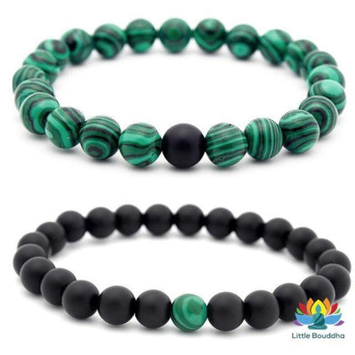 Bracelet de protection Connexion en Malachite & Onyx
