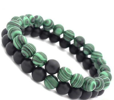 Bracelet de protection Connexion en Malachite & Onyx