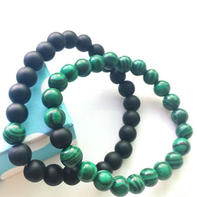 Bracelet de protection Connexion en Malachite & Onyx
