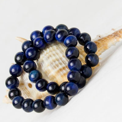 Bracelet Félin en Oeil de Tigre bleu