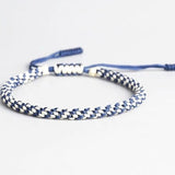 Bracelet porte-bonheur tibétain bleu et blanc