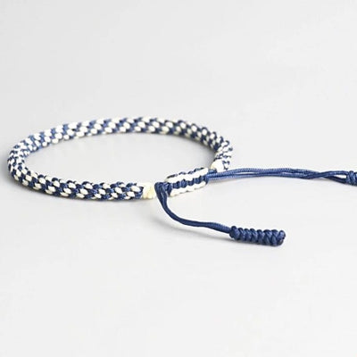 Bracelet porte-bonheur tibétain bleu et blanc