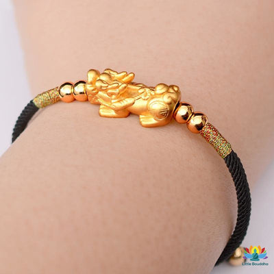 Bracelet porte-chance Pi Yao plaqué or 24K ou argent 999
