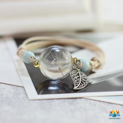 Bracelet tissé avec bijoux et perle à fleur