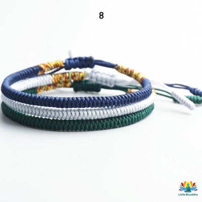 Bracelet tressé porte-bonheur tibétain - Lot de 3 - 9 couleurs disponibles