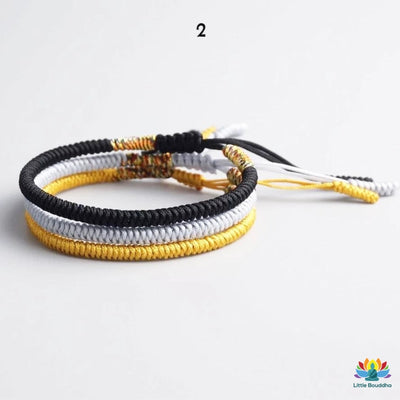 Bracelet tressé porte-bonheur tibétain - Lot de 3 - 9 couleurs disponibles