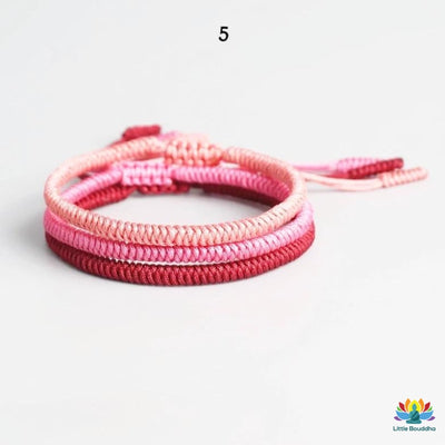 Bracelet tressé porte-bonheur tibétain - Lot de 3 - 9 couleurs disponibles