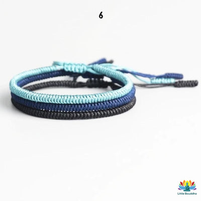 Bracelet tressé porte-bonheur tibétain - Lot de 3 - 9 couleurs disponibles