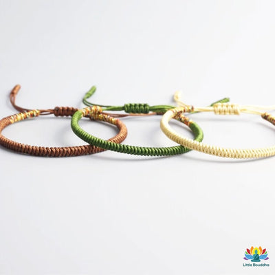 Bracelet tressé porte-bonheur tibétain - Lot de 3