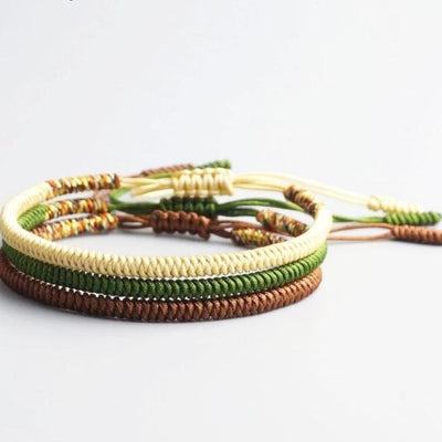 Bracelet tressé porte-bonheur tibétain - Lot de 3