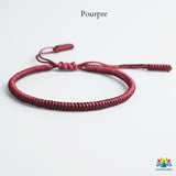 Bracelet tressé tibétain simple - 18 couleurs disponibles