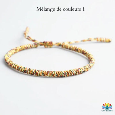 Bracelet tressé tibétain simple - 18 couleurs disponibles