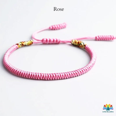 Bracelet tressé tibétain simple - 18 couleurs disponibles