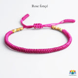 Bracelet tressé tibétain simple - 18 couleurs disponibles