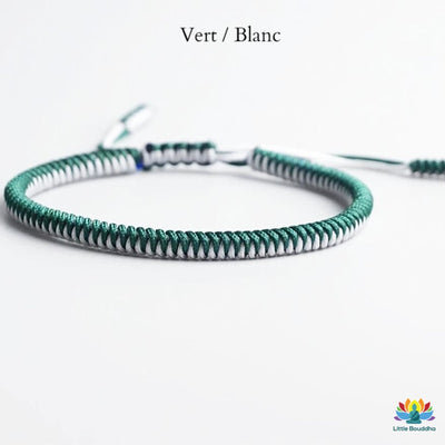 Bracelet tressé tibétain simple - 18 couleurs disponibles
