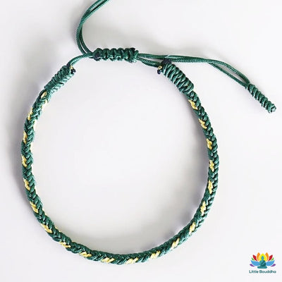 Bracelet tressé tibétain simple bicolore