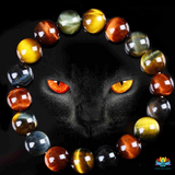Bracelet Troisième Oeil en Oeil de Tigre Oeil de Faucon Oeil de Taureau