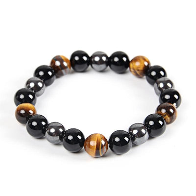 Bracelet Volonté Courage et Protection (il de Tigre Hématite Obsidienne)