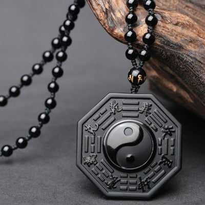 Collier de protection Yin Yang en Obsidienne