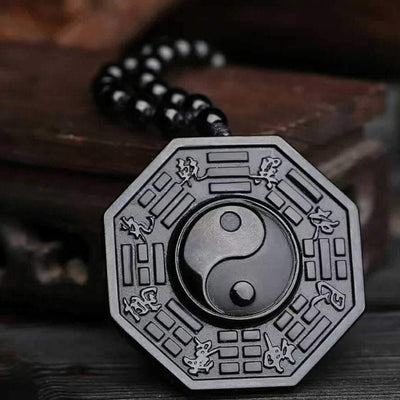 Collier de protection Yin Yang en Obsidienne