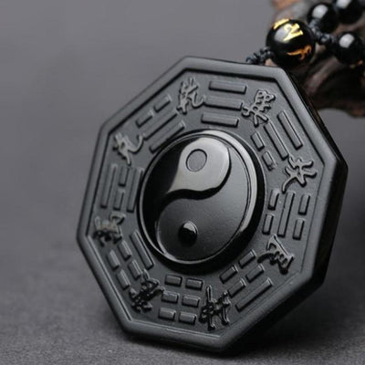 Collier de protection Yin Yang en Obsidienne