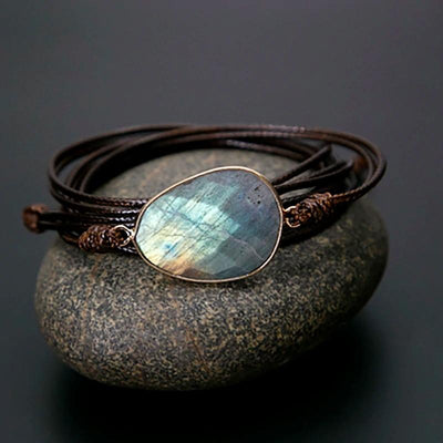Bracelet wrap Océan Mystère en Labradorite