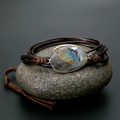 Bracelet wrap Océan Mystère en Labradorite
