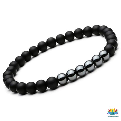 Double bracelet Ancrage et Équilibre en Agate et Hématite