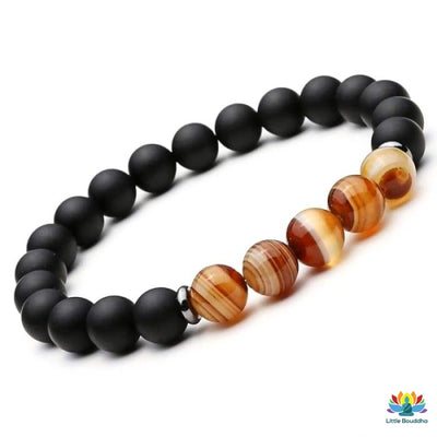 Double bracelet Ancrage et Équilibre en Agate et Hématite