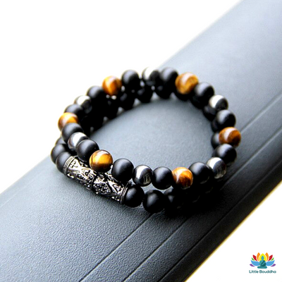 Double Bracelet Renforcement Extrême (Onyx Oeil de Tigre Hématite)