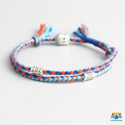 Double bracelet tressé porte-bonheur Bouddha
