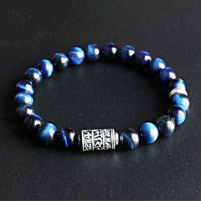 Bracelet Totem en Oeil de Tigre Bleu