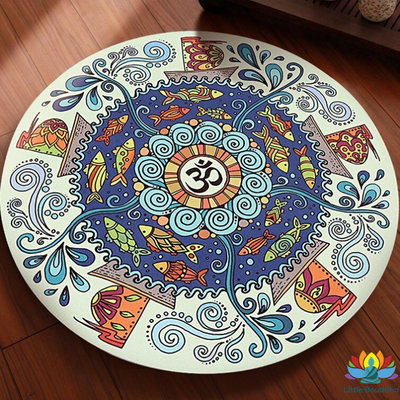 Tapis rond de méditation et de yoga en caoutchouc naturel