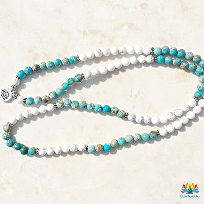 Mâlâ Compassion en Howlite et Jaspe Océan