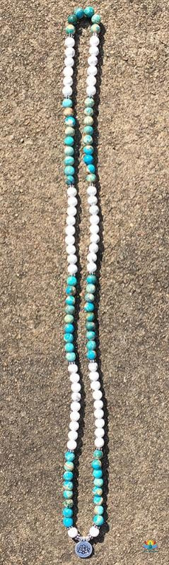 Mâlâ Compassion en Howlite et Jaspe Océan