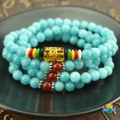 Mâlâ Paix intérieure en Amazonite bleue