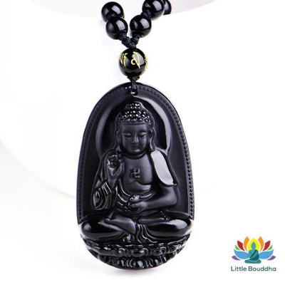 Pendentif Amulette Chinoise en Obsidienne