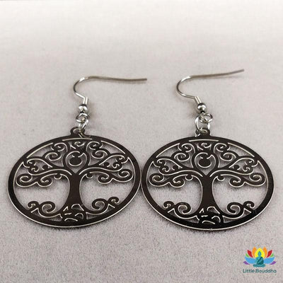 Boucles doreilles Arbre dArgent